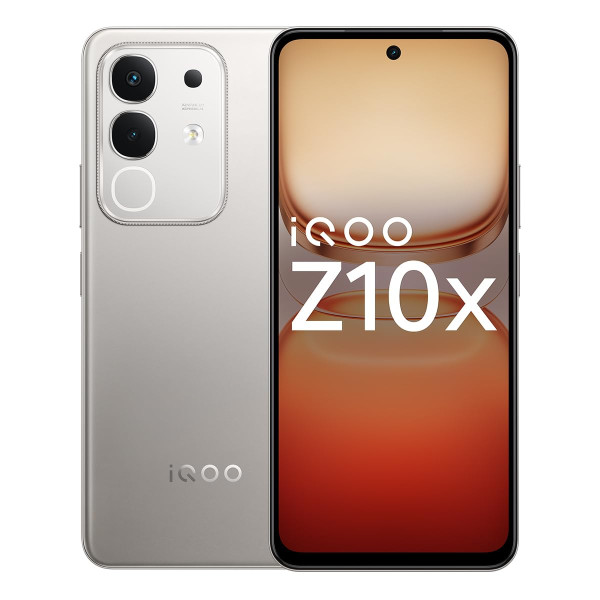 Image of iQOO Z10x 5G (Titanium, 8GB RAM, 256GB Storage) | 6500 mAh Large Capacity Battery | Dimensity 7300 Processor | Military-Grade Durability