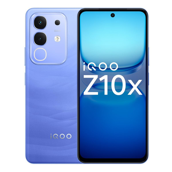 Image of iQOO Z10x 5G (Ultramarine, 8GB RAM, 128GB Storage) | 6500 mAh Large Capacity Battery | Dimensity 7300 Processor | Military-Grade Durability