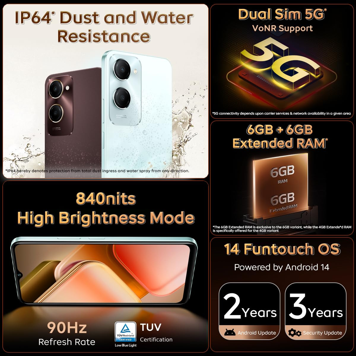 iQOO Z9 Lite 5G Aqua Flow 4GB RAM 128GB Storage  Dimensity 6300 5G  50MP Sony AI Camera  Charger in The Box
