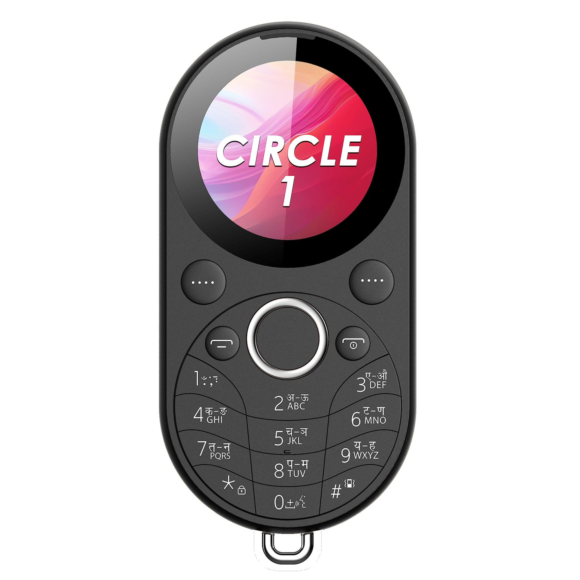 itel Circle 1 Unique Design with Round Screen Mobile Phone 500mAh Battery 132 Display BT Call Black