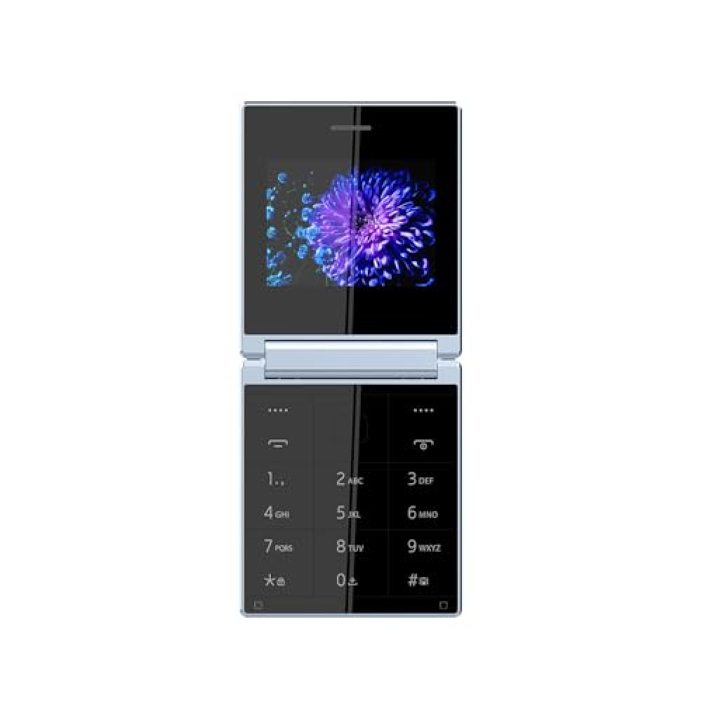 Image of Itel Flip One | Leather Premium Design | Big 2.4" Display | Dual SIM | Type-C USB Port | BT Caller | KingVoice | Light Blue