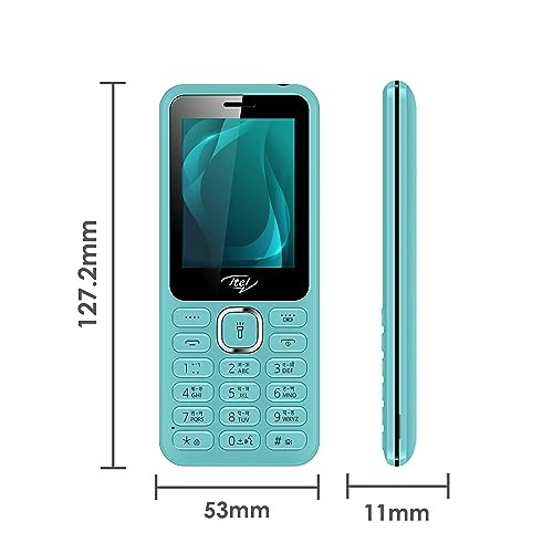 itel it5027 Keypad Mobile Phone with 24 inch Display Size 11mm Slim Body 1200 mAh Battery King Voice Light Green