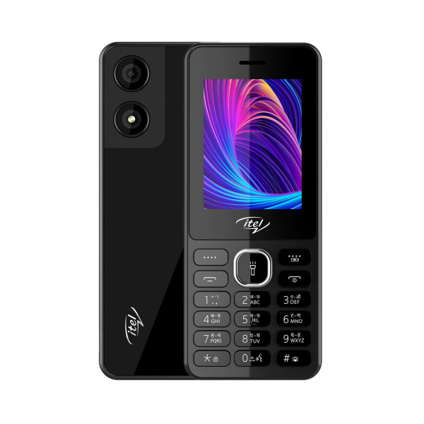 Image of itel it5262-2.4 inch Big Display with Premium Glass Like Back Design, 2000 mAh Battery, Auto Call Recording and Type C Charger_ Black