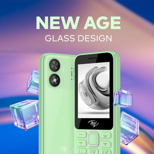 itel it5330 Keypad Mobile Phone 28 Big Display Premium Glass-Like Back Design 1900mAh Long-Lasting Battery Auto Call Recording Wireless FM Light Green