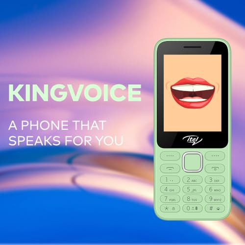 itel it5330 Keypad Mobile Phone 28 Big Display Premium Glass-Like Back Design 1900mAh Long-Lasting Battery Auto Call Recording Wireless FM Light Green