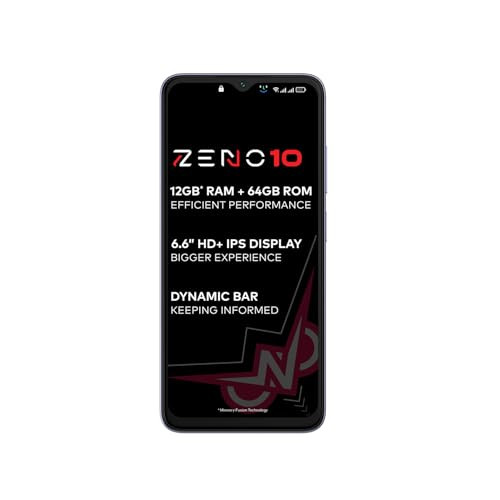 itel ZENO 1066 HD Display with Dynamic Bar 4GB RAM 64GB ROM Upto 12GB RAM with Memory FusionOctacore Processor8MP AI Dual Rear Cam5000 mAh Battery Opal Purple
