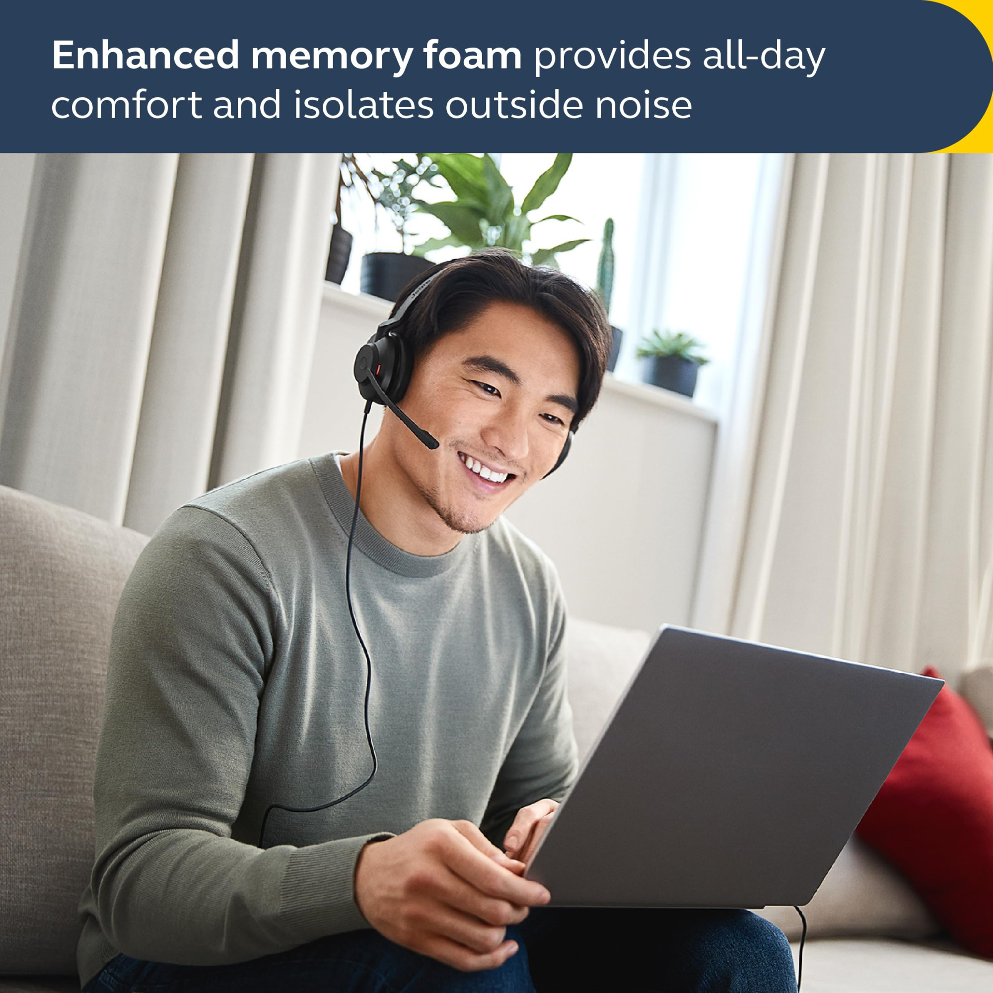 Jabra Evolve2 30 Se On Ear Wired Stereo Noise-Cancelling Headset-Features 2-Mic Call Technology Usb-C Cable-Works With All Leading Unified Communications Platforms Such As Zoom Google Meet-Black