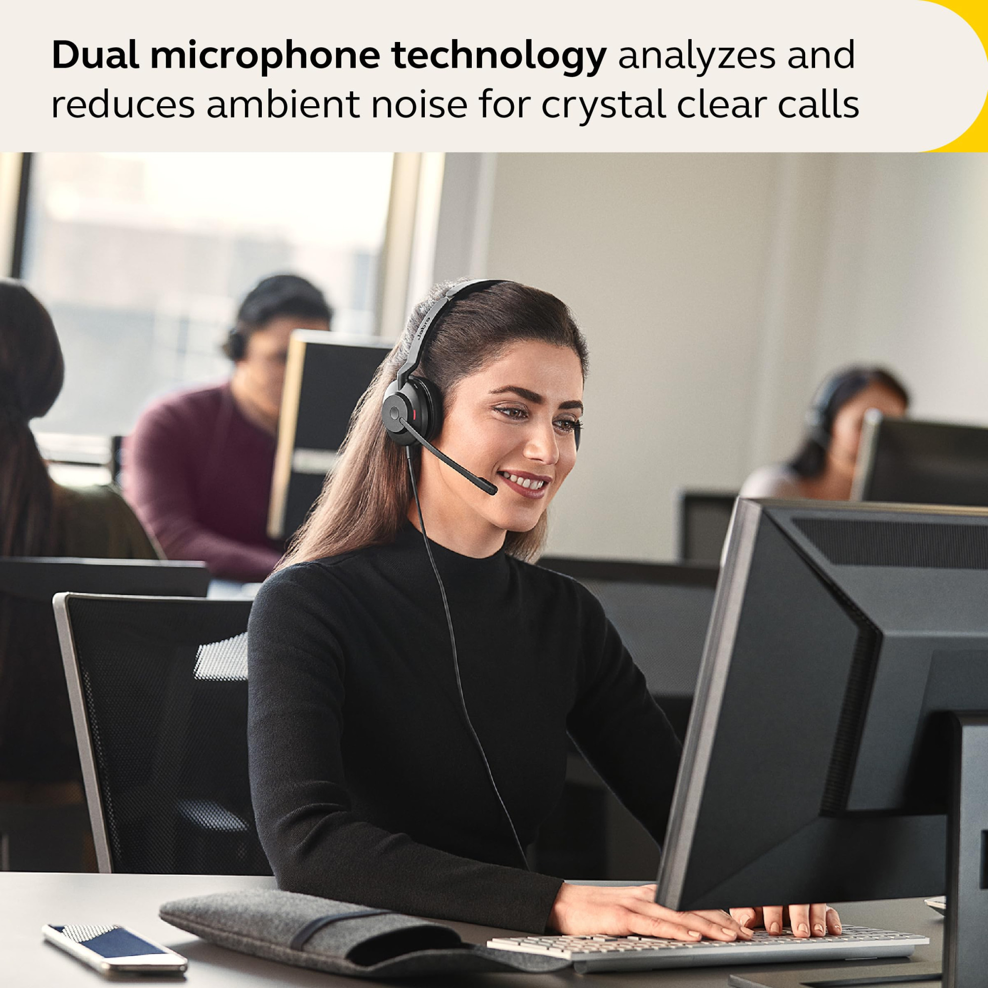 Jabra Evolve2 30 Se On Ear Wired Stereo Noise-Cancelling Headset-Features 2-Mic Call Technology Usb-C Cable-Works With All Leading Unified Communications Platforms Such As Zoom Google Meet-Black