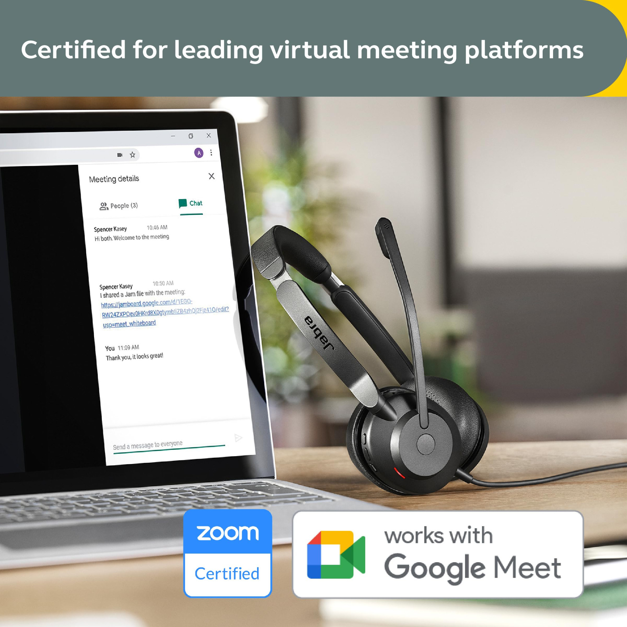 Jabra Evolve2 30 Se On Ear Wired Stereo Noise-Cancelling Headset-Features 2-Mic Call Technology Usb-C Cable-Works With All Leading Unified Communications Platforms Such As Zoom Google Meet-Black