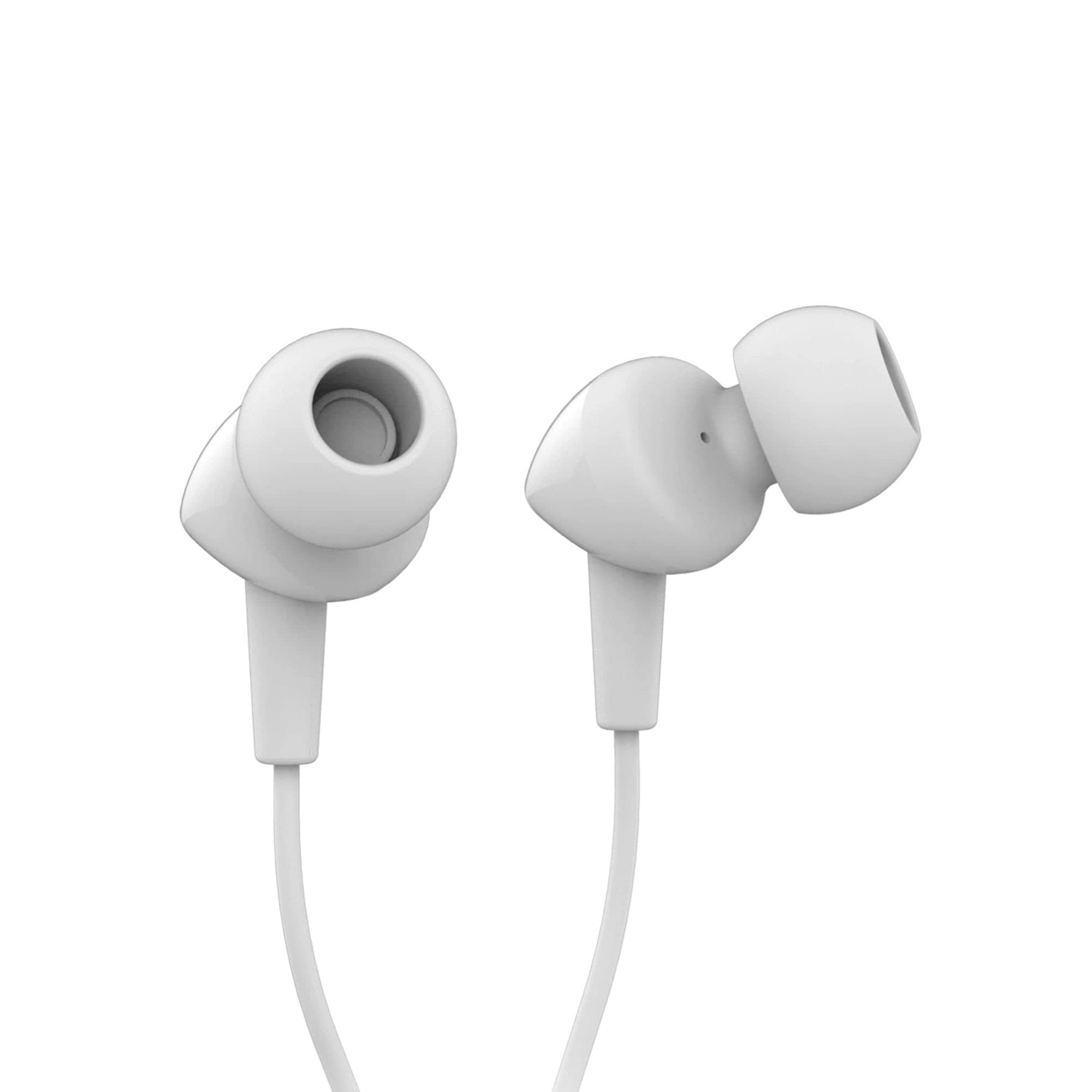 JBL C100SI Wired In Ear Headphones with Mic JBL Pure Bass Sound One Button Multi-function Remote Premium Metallic Finish Angled Buds for Comfort fit White