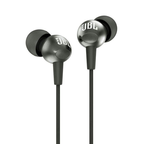 Image of JBL C200SI, Premium in Ear Wired Earphones with Mic, Signature Sound, One Button Multi-Function Remote, Premium Metallic Finish, Angled Earbuds for Comfort fit (Gun Metal)