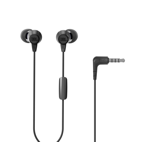 Image of JBL C50HI, Wired in Ear Headphones with Mic, One Button Multi-Function Remote, Lightweight &amp; Comfortable fit (Black)