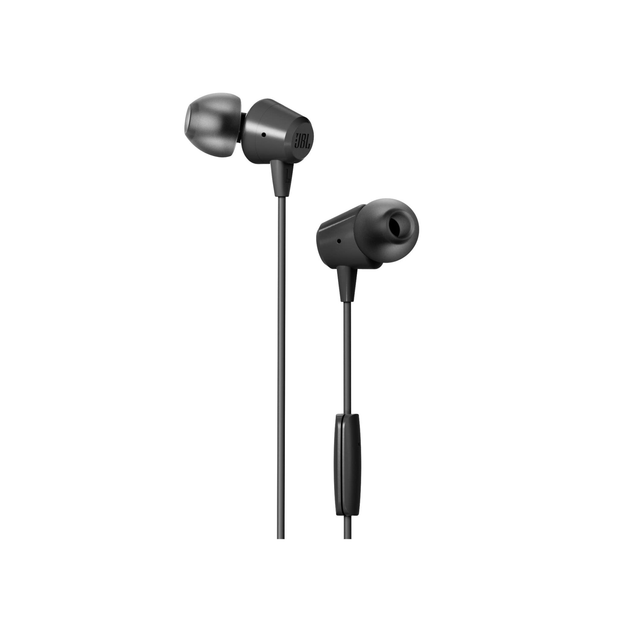 JBL C50HI Wired in Ear Headphones with Mic One Button Multi-Function Remote Lightweight Comfortable fit Black