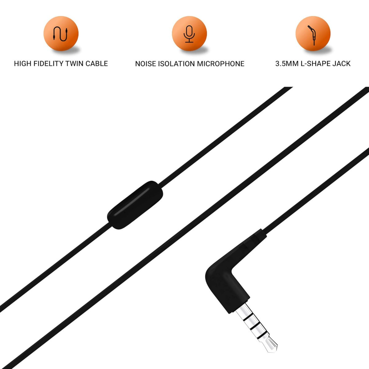 JBL C50HI Wired in Ear Headphones with Mic One Button Multi-Function Remote Lightweight  Comfortable fit Black