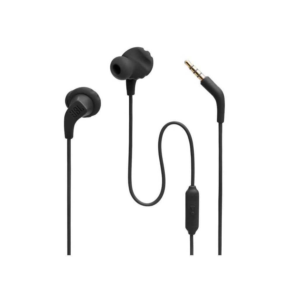 JBL Endurance Run 2 Sports in Ear Wired Earphones with Mic Pure Bass Sweatproof Flexsoft eartips Magnetic Earbuds Fliphook TwistLock Technology with Voice Assistant Support for Mobiles Black