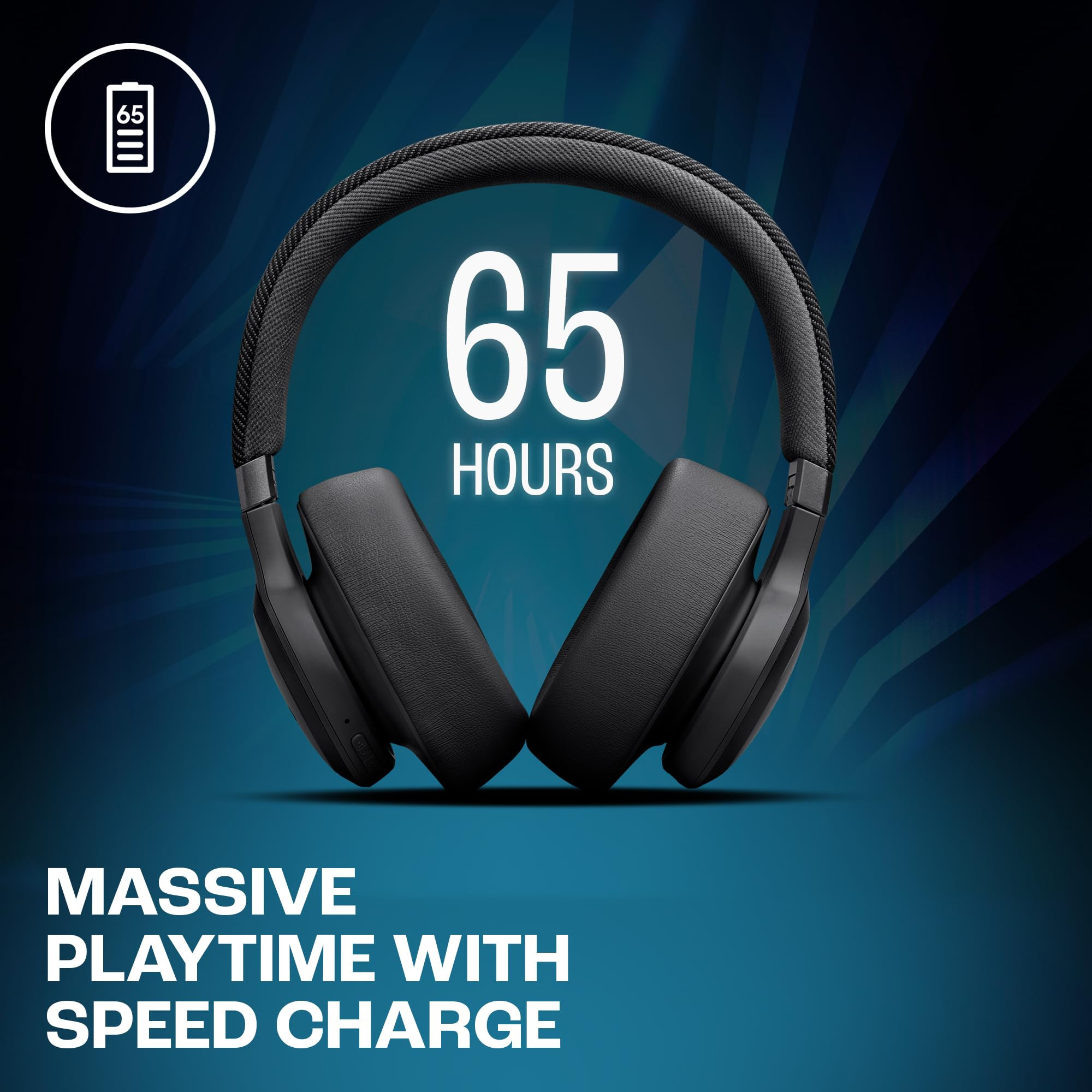 JBL Live 770NC True Adaptive Noise Cancellation Headphones Wireless Over Ear Spatial Sound 65Hrs Playtime Speed Charge Multipoint Connect and Personi-Fi 20 BT 53 Google Fast Pair Alexa Black