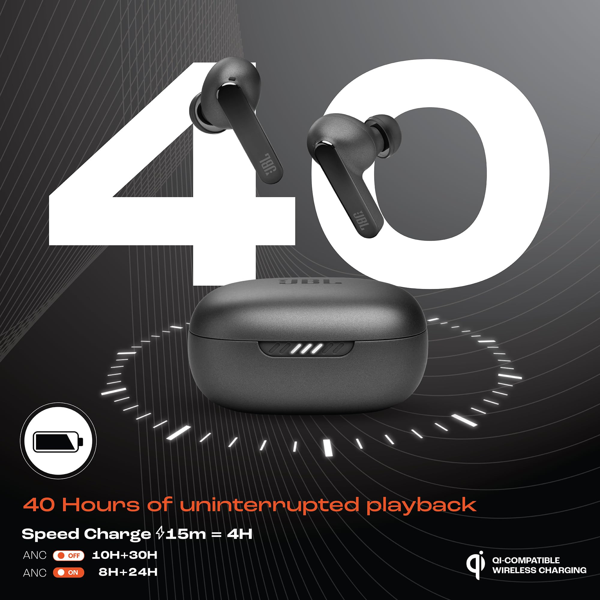 JBL Live Pro 2 Premium in Ear Wireless TWS Earbuds ANC Earbuds 40Hr Playtime Dual Connect Customized Bass with Headphones App 6 Mics for Clear Calls Wireless Charging Alexa Built-in Black