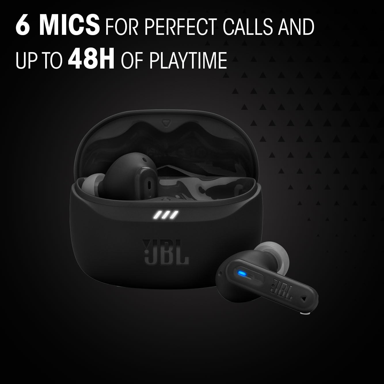 JBL New Launch Tune Beam 2 TWS ANC Earbuds 48Hr PlaytimeDual Connect Ambient Aware Relax Mode Customized EQ with Headphones App 6 Mics for Clear Calls Spatial Sound Personi-Fi 30 Black