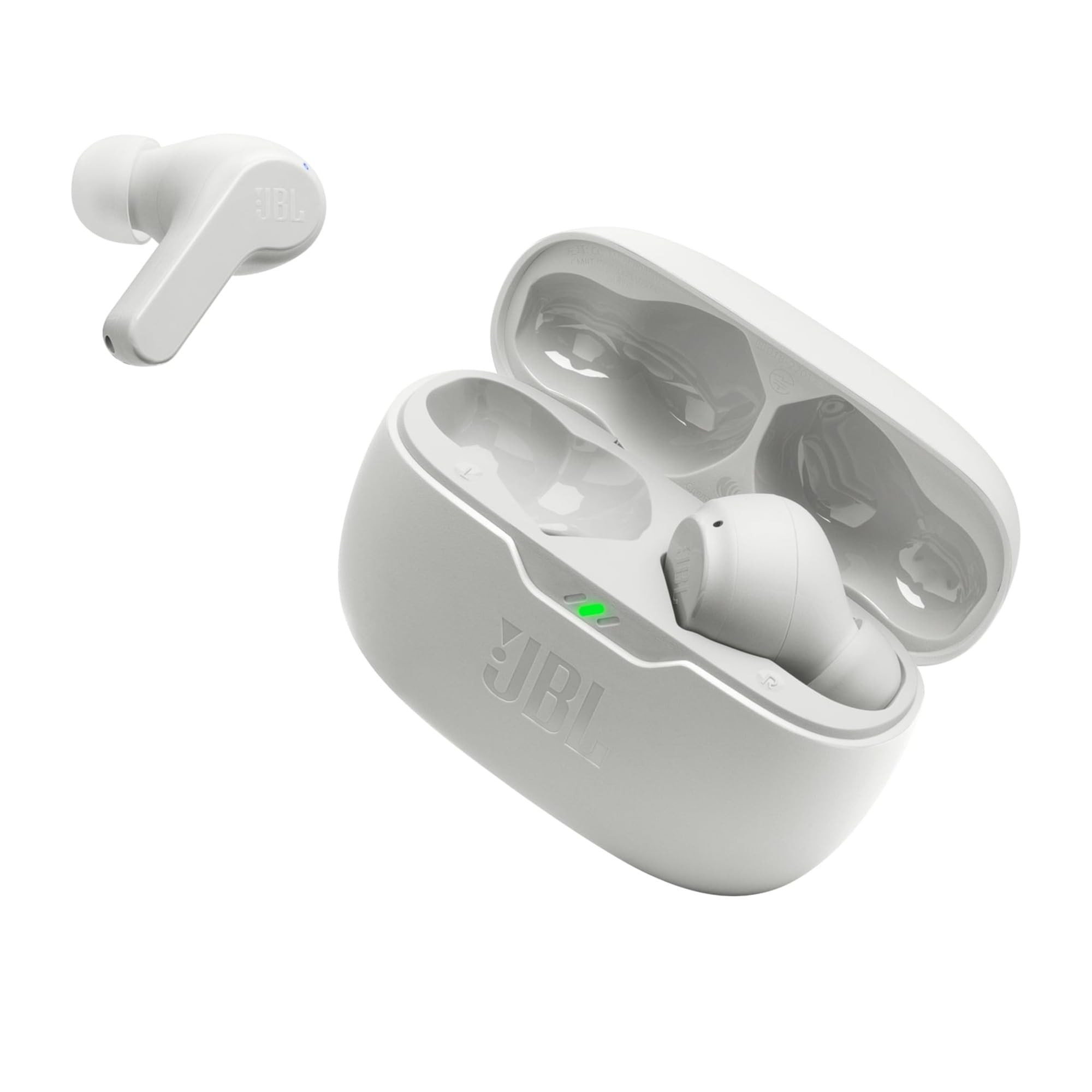 JBL Vibe Beam in-Ear Wireless Earbuds TWS with MicApp for Customized Extra Bass Eq32 Hours BatteryQuick ChargeIp54 WaterDust ResistanceAmbient AwareTalk-ThruGoogle Fastpair White