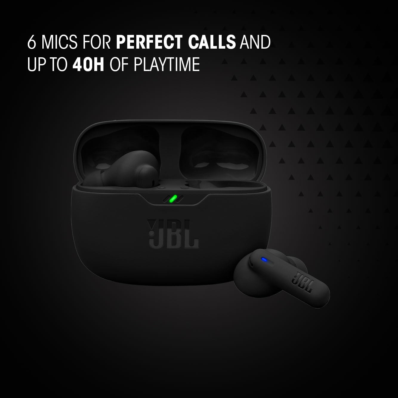 JBL Wave Beam 2 Ear Buds Wireless BluetoothV53 Active Noise Cancellation EarbudsMulti Connect App for Customized Extra Bass Eq Relax ModeSpeed Charge 40H Playback Fast Pair4 MicsIP54Black