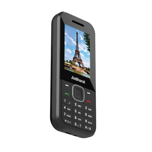 JioBharat B2 4G Keypad Phone with JioTV JioHotstar JioSoundPay JioSaavn JioPay UPI JioChat JioPhotos Powerful 2000mAh Battery LED Torch Digital Camera Black Locked for JioNetwork