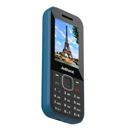 JioBharat B2 4G Keypad Phone with JioTV JioHotstar JioSoundPay JioSaavn JioPay UPI JioChat JioPhotos Powerful 2000mAh Battery LED Torch Digital Camera Blue Locked for JioNetwork