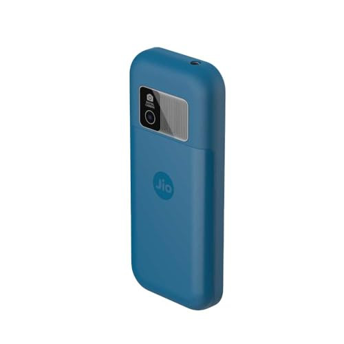 JioBharat B2 4G Keypad Phone with JioTV JioHotstar JioSoundPay JioSaavn JioPay UPI JioChat JioPhotos Powerful 2000mAh Battery LED Torch Digital Camera Blue Locked for JioNetwork