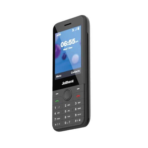 JioBharat J1 4G Keypad Phone with JioTV JioHotstar UPI JioSoundPay JioSaavn JioChat JioPhotos Powerful 2500mAh Battery LED Torch Digital Camera Dark Grey Locked for JioNetwork