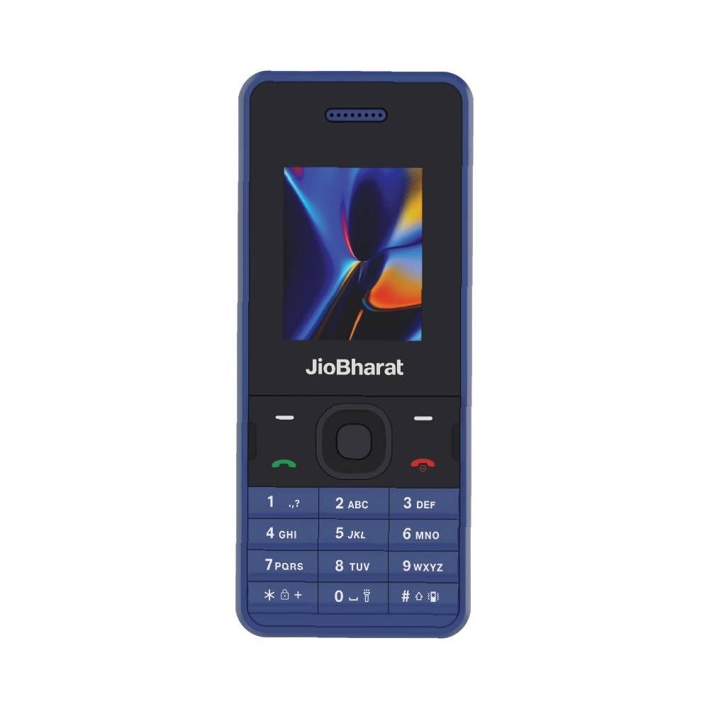JioBharat V2 4G Phone with JioTV JioHotstar JioSoundPay JioSaavn Long Lasting Battery LED Torch Digital Camera Blue Locked for JioNetwork
