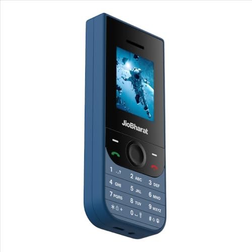 JioBharat V3 4G Phone with JioTV JioHotstar UPI JioSoundPayJioSaavn Long Lasting Battery LED Torch Digital Camera Blue Locked for JioNetwork
