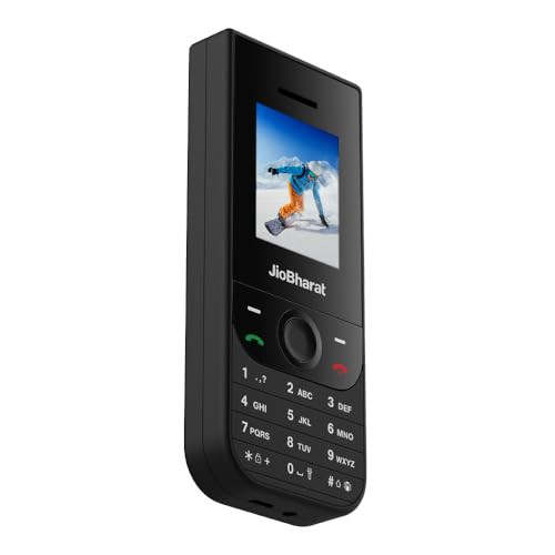 JioBharat V3 4G Phone with JioTV JioHotstar UPI JioSoundPayJioSaavn Long Lasting Battery LED Torch Digital Camera Black Locked for JioNetwork