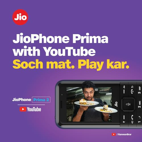JioPhone Prima 2 4G Keypad Phone with Premium Design YouTube JioTV JioHotstar JioSaavn JioPayUPI Video Calling LED Torch Digital Cameras Luxe Blue Locked for JioNetwork