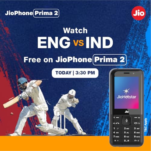 JioPhone Prima 2 4G Keypad Phone with Premium Design YouTube JioTV JioHotstar JioSaavn JioPayUPI Video Calling LED Torch Digital Cameras Luxe Blue Locked for JioNetwork