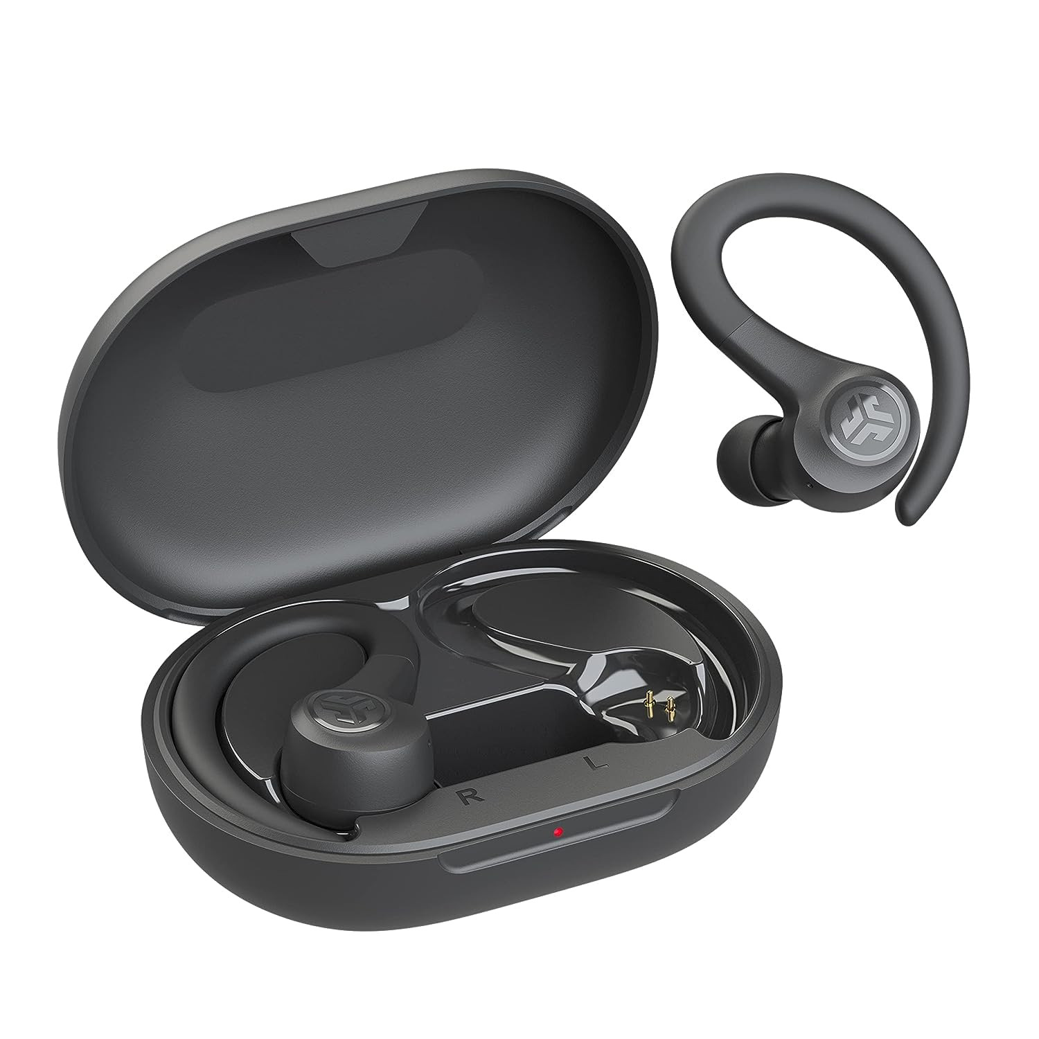 JLab Go Air Sport TWS Sports Earbuds - Bluetooth Earphones True Wireless 32 Hour Playtime Gym Headphones Running Workout in Ear Buds with Ear Hooks C3 Clear Calling EQ3 Sound Graphite