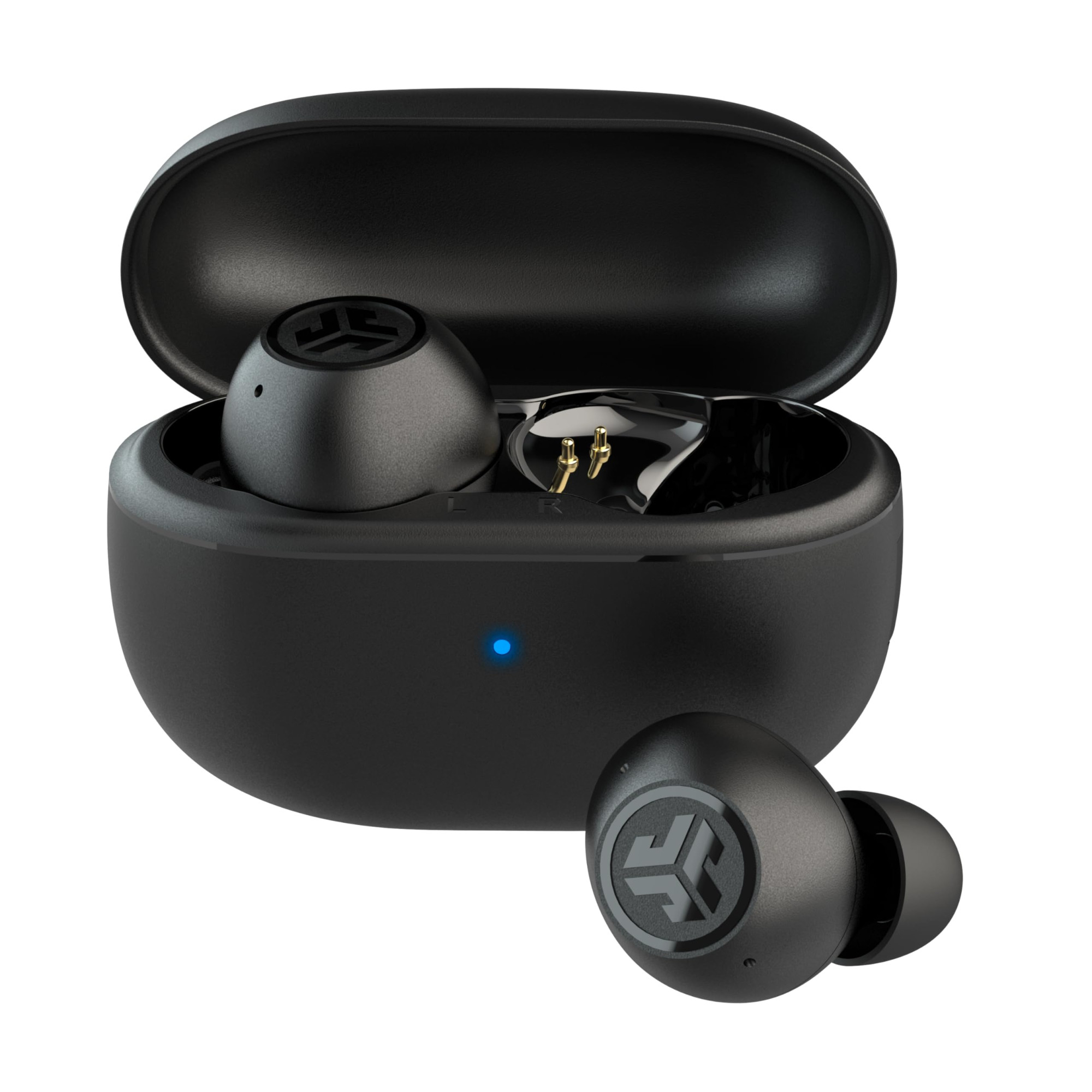 JLab Go Pop ANC Active Noise Cancelling Earbuds Bluetooth Earphones 24 Hr Playtime Wireless Headphones IP55 Sweat-Resistant in Ear Buds with Microphone Clear Calls Multipoint Black