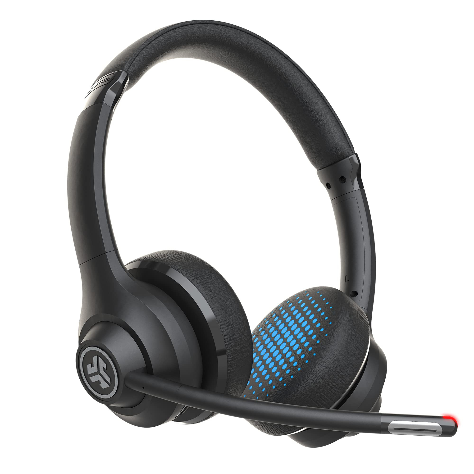 JLab Go Work Wireless On Ear Headsets with Microphone - 45 Playtime PC Bluetooth Headset and Multipoint Connect to Laptop Computer and Mobile - Wired or Wireless Headphones with Microphone