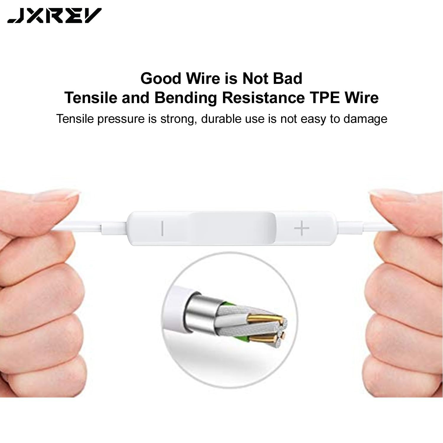 Jxrev Wired Earbuds with Microphone - Stereo in-Ear In Ear Headphones Compatible for iPhone 78XXSXR11121314 Pro iPad - Noise-Isolating Stereo Sound White