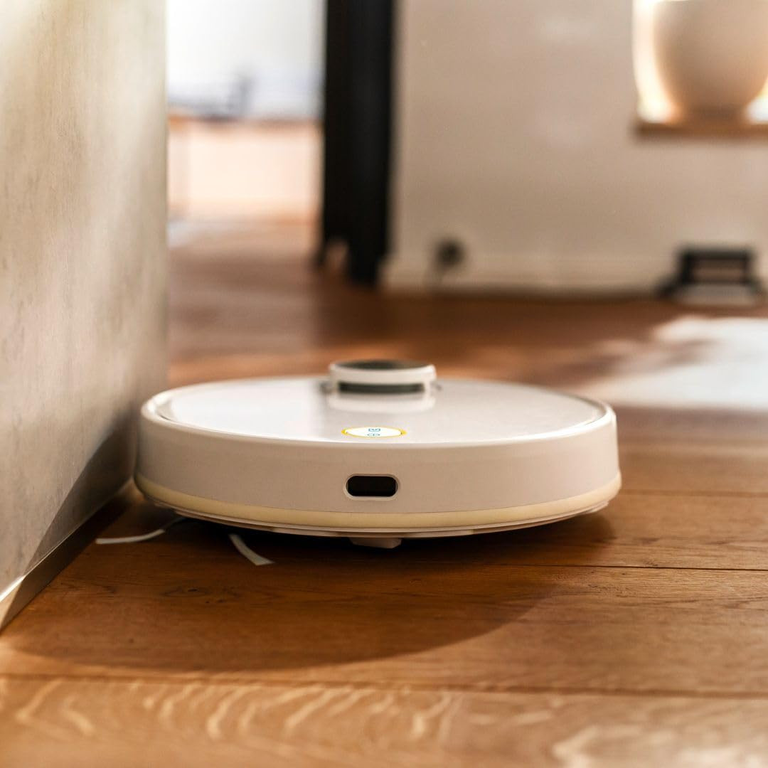 KARCHER Rcv 3 Robotic Vacuum Cleaner Most Powerful Suction Removable Mop Plate Advance Lidar Technology Voice Output Less Noise Microfibre Cleaning Cloth Fall Sensors with Side Brush White