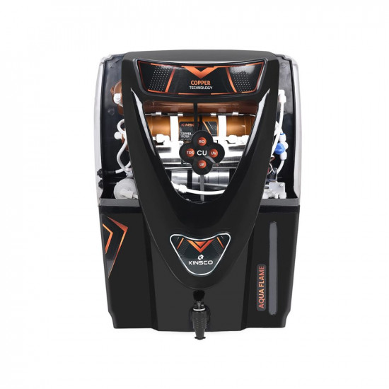 Kinsco Aqua Flame 15 Litre Copper RO UV UF TDS Adjuster Pure Copper Water Purifier Dispenser Machine With Free Pre Filter