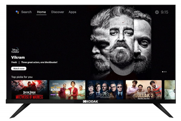 Image of Kodak 139 cm (55 inches) Bezel-Less Design Series 4K Ultra HD Smart Android LED TV 55UHDX7XPROBL (Black)