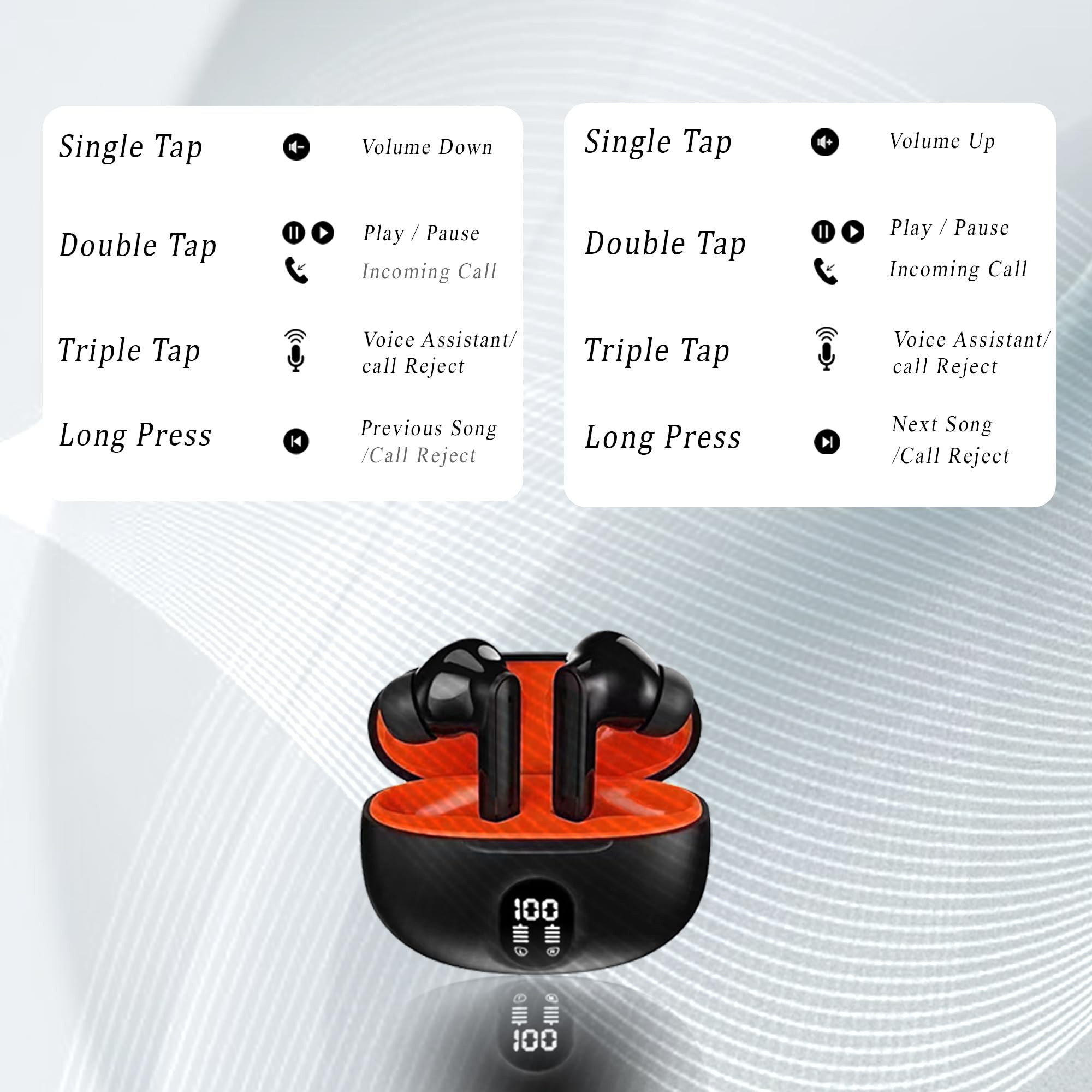 Kratos Cube Ear Buds Wireless with 30H Playtime Noise Isolation Clear Calls Bluetooth Earbuds with Voice Assistant Ear Buds with Bluetooth V 53 with Type C Fast Charging IPX4 TWS Earphones