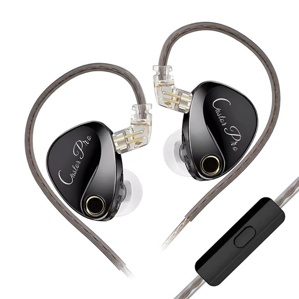Image of KZ Castor Pro IEM with HD Mic, Dual 10mm Dynamic Driver, Harman Target Improved Bass for Hi-Res Audio Quality, 4 Tuning Switch, Oxygen Free Copper Flat Cable, 0.78mm 2Pin &amp; 3.5mm Plug Compatible