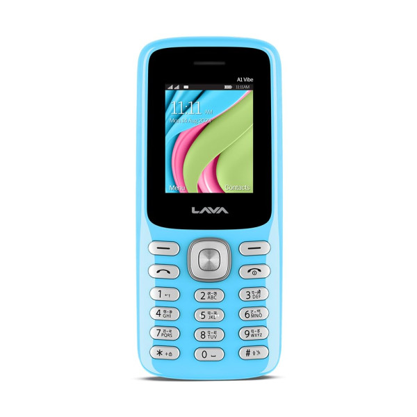 Image of Lava A1 Vibe Dual Sim Keypad Mobile Phone (with Vibration Alert) | 1.8" Large Display | AI-Powered 1000 mAh Battery | Number Talker | Military Grade Body | Call Blink Notifications (Candy Blue)