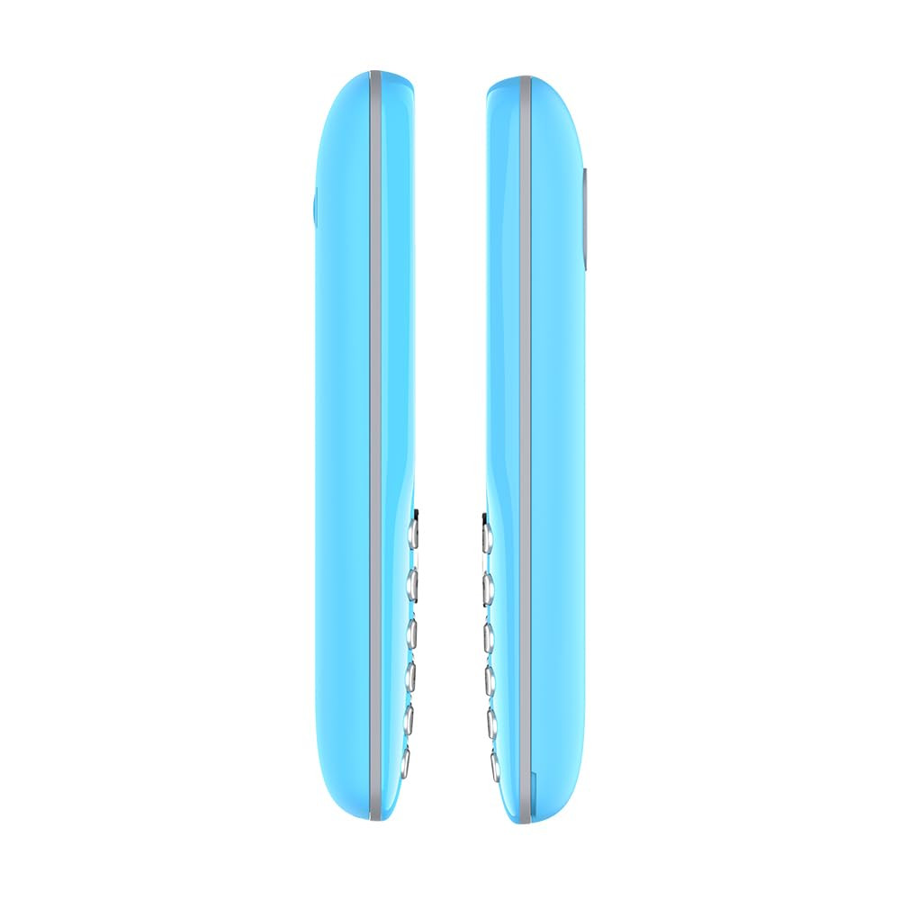 Lava A1 Vibe Dual Sim Keypad Mobile Phone with Vibration Alert 18 Large Display AI-Powered 1000 mAh Battery Number Talker Military Grade Body Call Blink Notifications Candy Blue