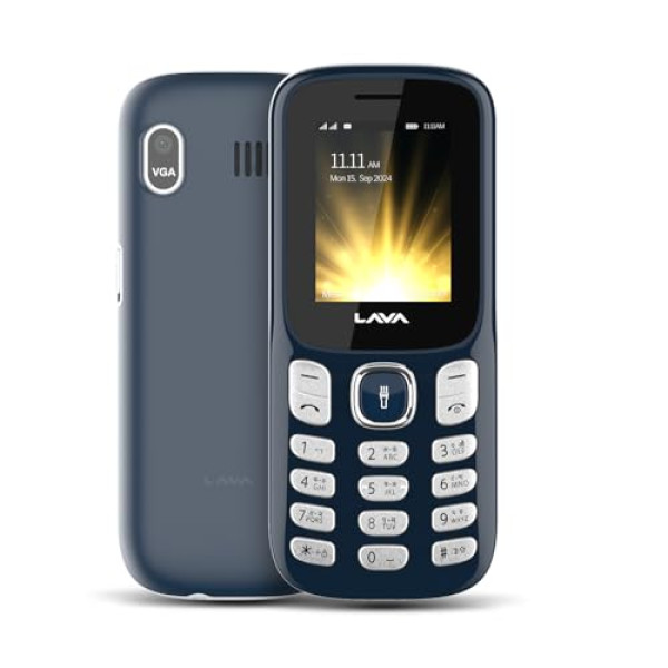 Image of Lava A3 Torch Dual Sim Keypad Mobile Phone | 1750mAh Big Battery | Quad Strip Torch &amp; Slide Button | 1.8" Large Display | Vibration Alert | 7 Language Support (Blue Silver)