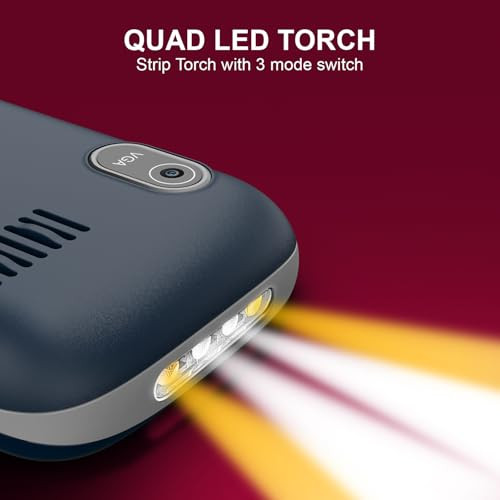 Lava A3 Torch Dual Sim Keypad Mobile Phone 1750mAh Big Battery Quad Strip Torch Slide Button 18 Large Display Vibration Alert 7 Language Support Blue Silver