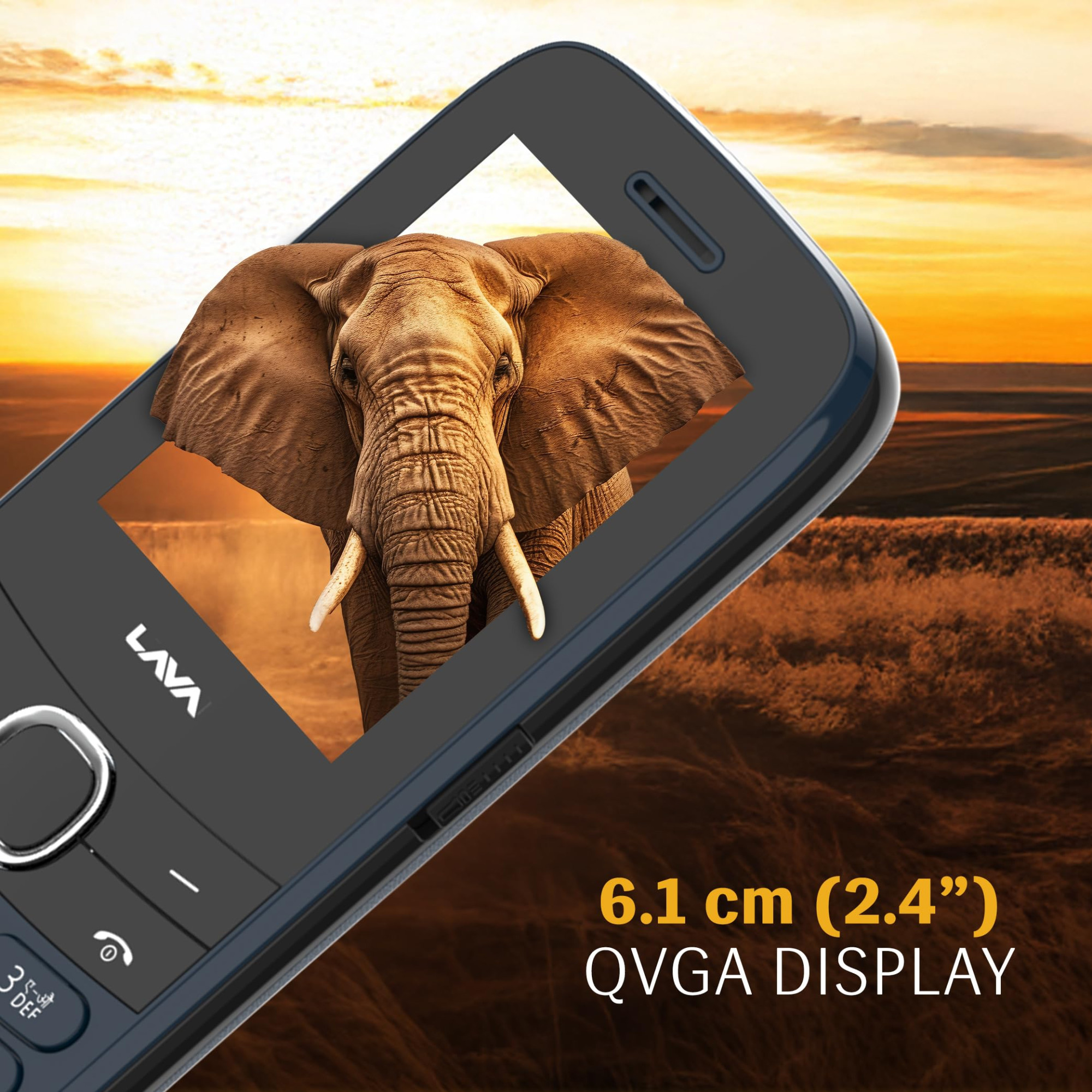 Lava A7 Torch Dual Sim Keypad Mobile Phone with Instant Slide Torch 24 Big Display Powerful Battery Backup Vibration Alert Camera Wireless FM Bluetooth Blue