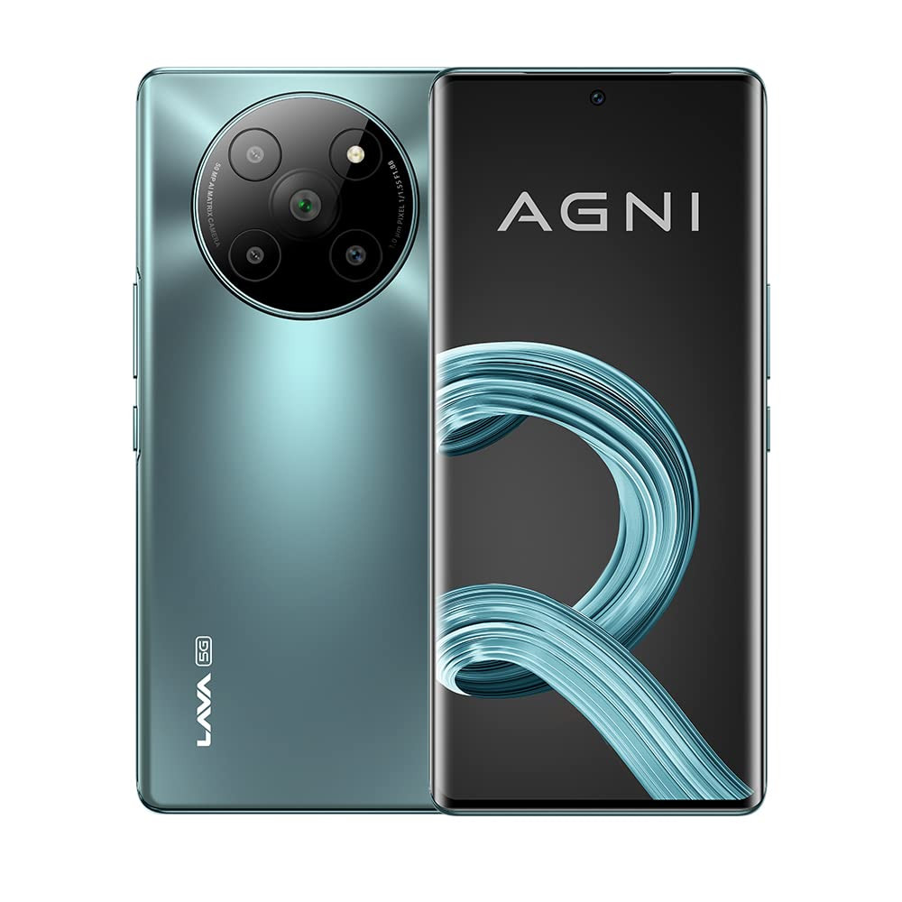 Lava Agni 2 5G Glass Viridian 8GB RAM 256GB Storage Indias First Dimensity 7050 Processor 120 Hz Curved Amoled Display 13 5G Bands Superfast 66W Charging Clean Android