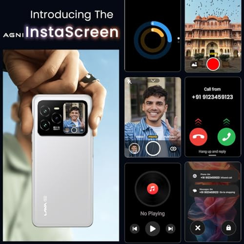 Lava Agni 3 5G Heather Glass 8GB128GB Indias 1st Dual AMOLED Dimensity 7300X 50MP Triple AI Camera 66W Fast Charge5000 mAh Battery Clean UI Free Replacement Home Without Charger