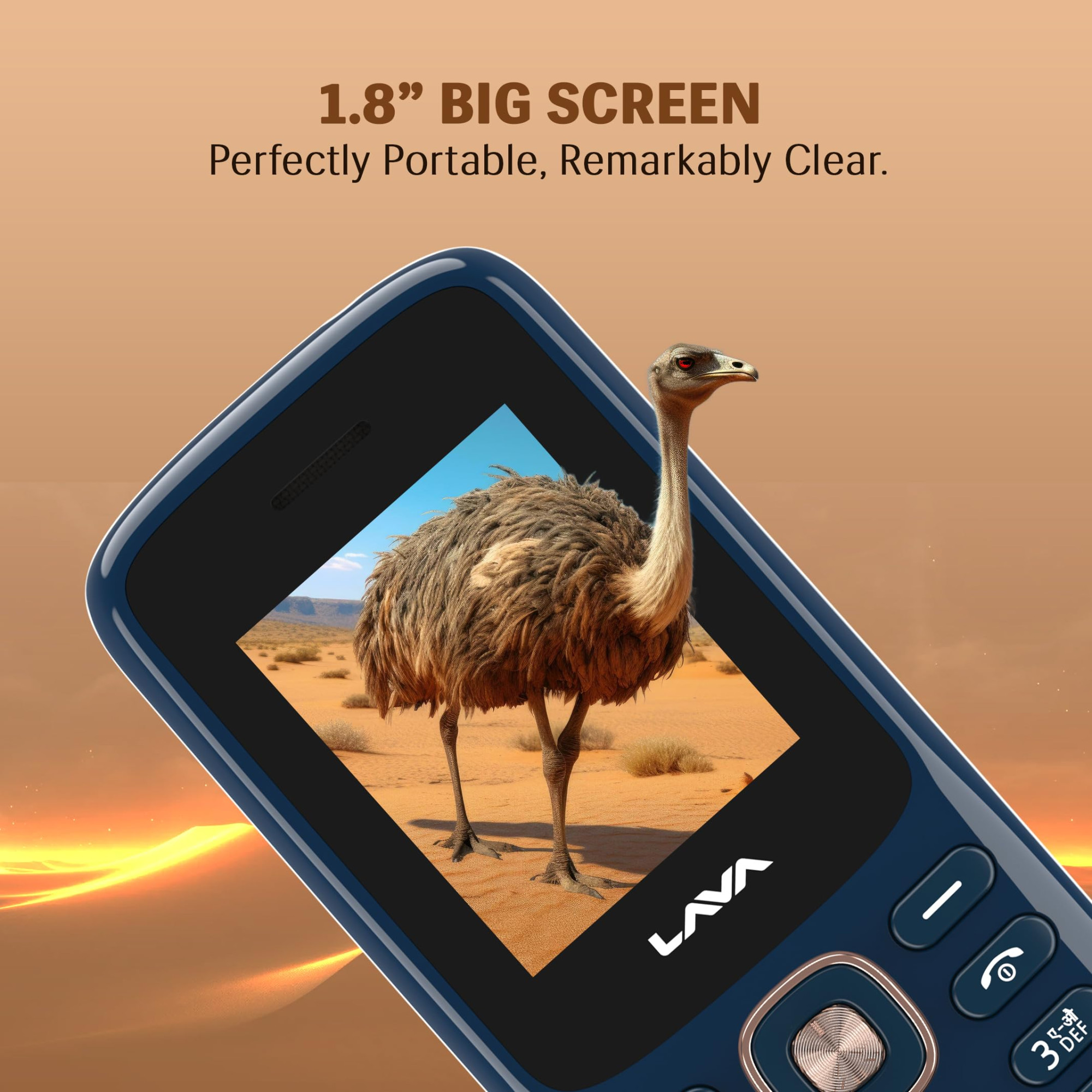 Lava All-New A1 Copper Keypad Mobile Phone with Long Lasting Smart AI Battery 177inch Display Bluetooth Support Military Grade Certified 32 GB Expandable Memory Blue Silver